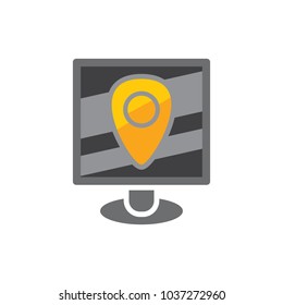 Pin Computer Logo Icon Design