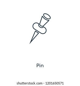 Pin concept line icon. Linear Pin concept outline symbol design. This simple element illustration can be used for web and mobile UI/UX.