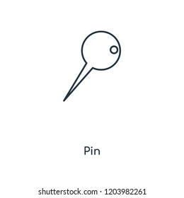 Pin concept line icon. Linear Pin concept outline symbol design. This simple element illustration can be used for web and mobile UI/UX.