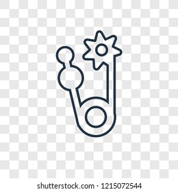 Pin concept vector linear icon isolated on transparent background, Pin concept transparency concept in outline style