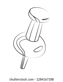 pin contour vector illustration isolated
