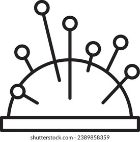 Pin Cushion Icon. Art and Crafts Symbol 