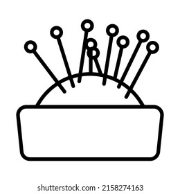 Pin Cushion Icon. Bold outline design with editable stroke width. Vector Illustration.