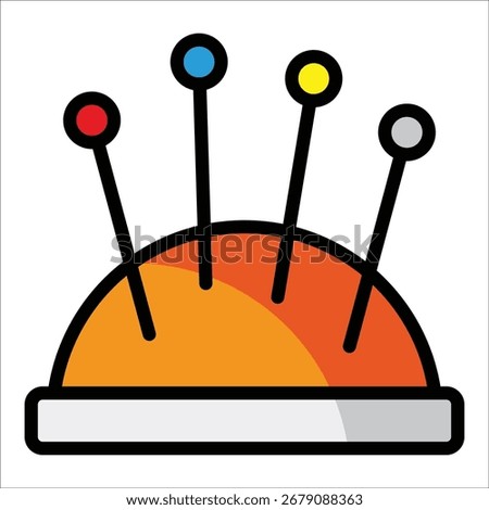 Pin Cushion Icon Element For Design
