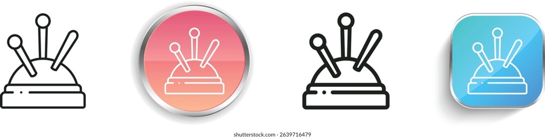 pin cushion icon. Thin Linear, Regular and Button Style Design Isolated On White Background