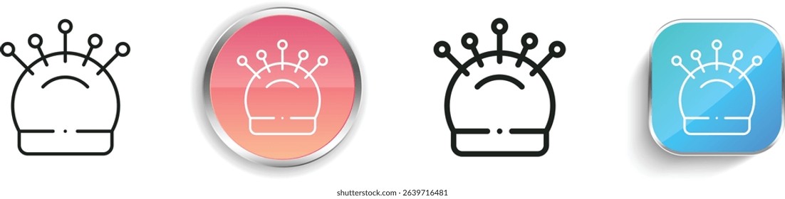 pin cushion icon. Thin Linear, Regular and Button Style Design Isolated On White Background