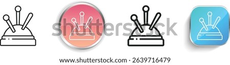 pin cushion icon. Thin Linear, Regular and Button Style Design Isolated On White Background