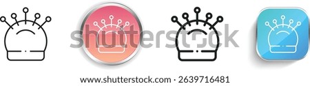 pin cushion icon. Thin Linear, Regular and Button Style Design Isolated On White Background