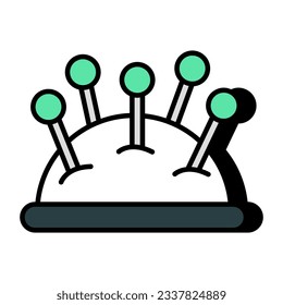 Pin cushion icon in trendy style