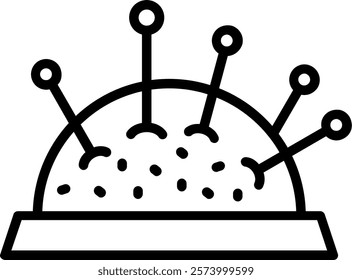 Pin Cushion Line Vector Icon Design