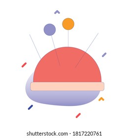 
Pin cushion, needle, pin, sewing fully editable vector icon
