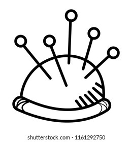 Pin cushion vector icon