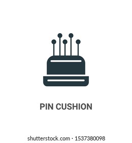 Pin cushion vector icon on white background. Flat vector pin cushion icon symbol sign from modern sew collection for mobile concept and web apps design.
