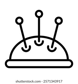 Pin Cushion Vector Line Icon Design