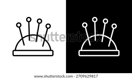 Pin Cushion White Icon Set Design