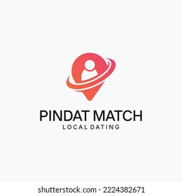 pin dating logo design template 