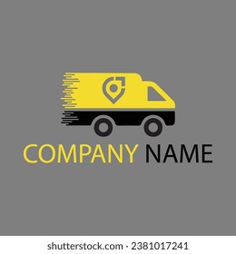 Pin Delivery Icon Logo Design Element Fast truck location logo design template. Combined with speed symbol and gps map point icon