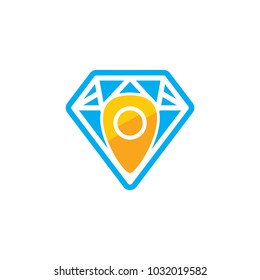 Pin Diamond Logo Icon Design