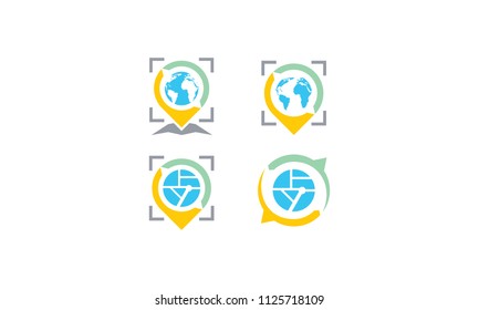 pin directions path logo vector icon