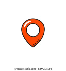 pin doodle icon vector isolated