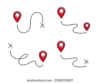 Pin doodle location icon. Hand drawn sketch style place maker, location pin, gps point pictogram. Vector illustration