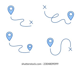 Pin doodle location icon. Hand drawn sketch style place maker, location pin, gps point pictogram. Vector illustration