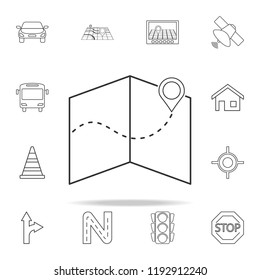 pin dotted on the map icon. navigation icons universal set for web and mobile