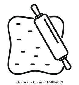 Pin Dough Icon Outline Vector. Bread Flour. Wheat Roller