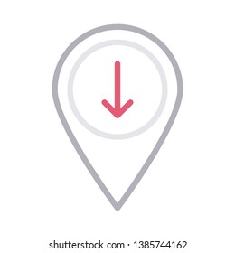 pin download color line icon