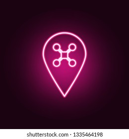 pin drone icon. Elements of Drones in neon style icons. Simple icon for websites, web design, mobile app, info graphics