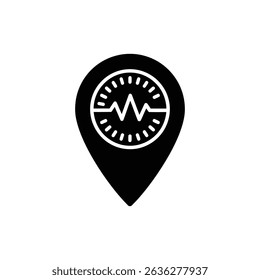 Pin Drop Showing Neural Pulse Icon for Brain Activity and Neural Networks