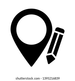 pin edit vector glyph flat icon