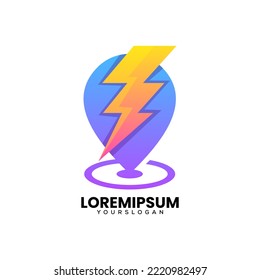 pin electric gradient logo design 