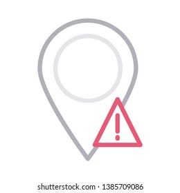 pin error color line icon