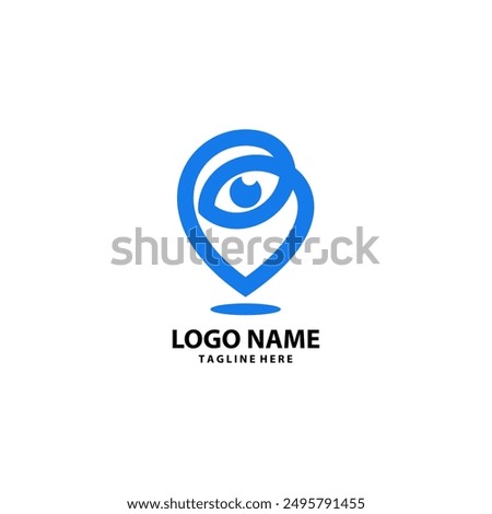 pin eye logo design vector