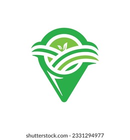 Pin Farm logo designs vector, Point Farm logo design vector template. Farm logo concept