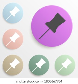 pin for fastening badge color set. Simple glyph, flat vector of web icons for ui and ux, website or mobile application