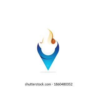 Plantilla de diseño de logotipo de incendio de anclaje