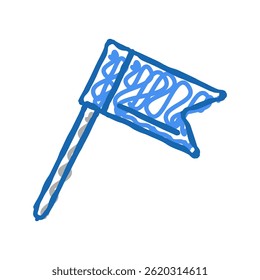 pin flag doodle icon sketch vector. pin flag sign. isolated symbol illustration