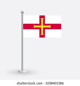 Pin with flag of guernsey. 3D illustration