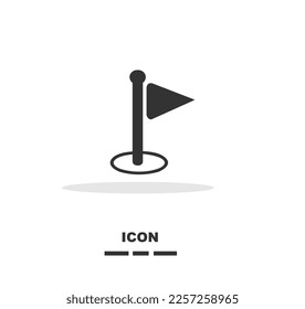 Pin flag icon location in black colour