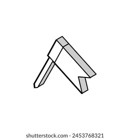 pin flag isometric icon vector. pin flag sign. isolated symbol illustration
