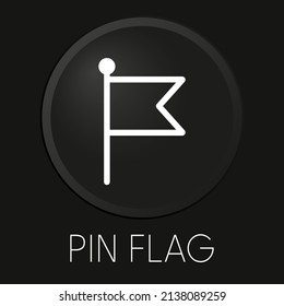 Indicador de anclaje icono de línea vectorial mínima en botón 3D aislado en fondo negro. Vector Premium.

