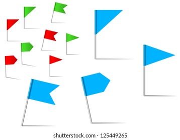 Pin flags set for navigation and location service. Jpeg version also available in gallery