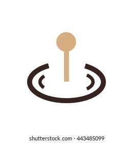 pin Flat icon and Logo  brown color