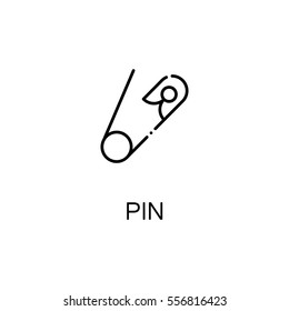 Pin flat icon. Single high quality outline symbol for web design or mobile app. Pin thin line sign for design logo, visit card, etc. Pin outline pictogram