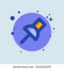 Pin flat illustration. Attachment signs vector illustration.