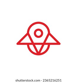 Pin Flight Travel line modern simple logo design, designs concept, logos, logotype element for template.