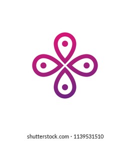 Pin Flower Petal Symbol Vector