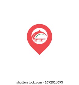 Pin food delivery Map location. Delivery logo concept.	
